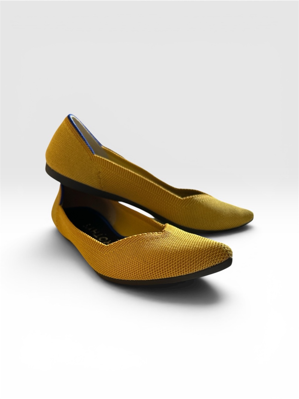 💛🔥 Rothy's The Point Flats Womens 7 Mustard Marigold Yellow Pointed Toe Washable - Picture 5 of 8